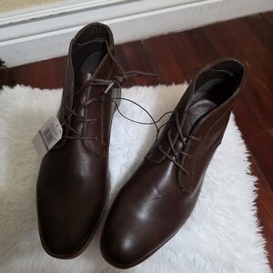 Men's Brown Leather Lace-Up Chukka Boots